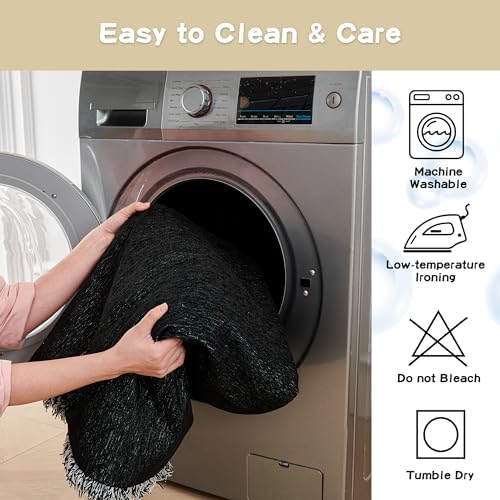 MYSKY HOME Couch Covers for Sofa, Black Couch Sofa Covers for 3 Cushion Couch Sofa, Non Slip Soft Sofa Cover, Couch Cover for Dogs Washable Furniture Protector, 91"x134", Black - Image 5