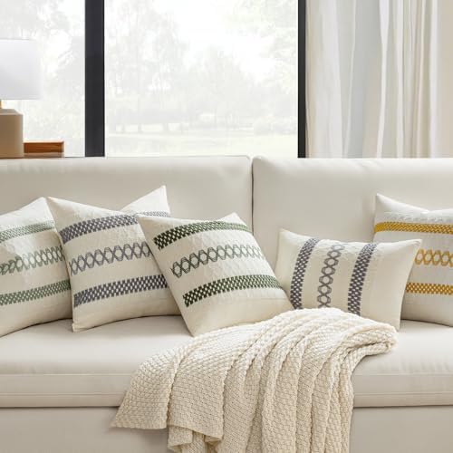 MIULEE Set of 2 Gray Boho Decorative Lumbar Pillow Covers 12x20 Inch - Image 2