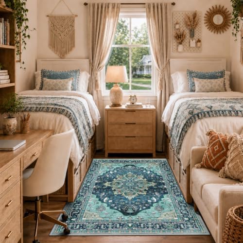 RELEANY Washable Area Rug, 3'x5', Teal - Image 2