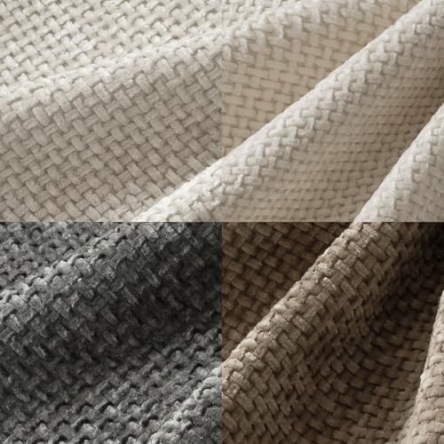 MIULEE Decorative Chenille Lumbar Pillow Covers Neutral 12x20 Pack of 4 - Image 2