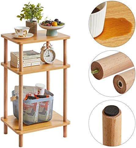 IBUYKE 3-Tier Side Table, Wood End Table, Natural UWST003N - Image 7