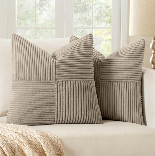 MIULEE Taupe Decorative Throw Pillow Covers for Couch 18x18 Inch by MIULEE
