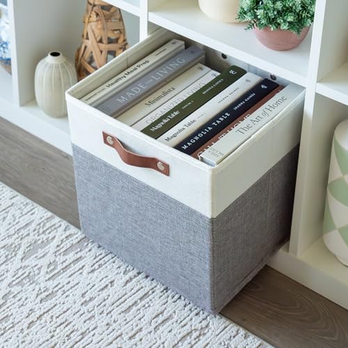 OrganiHaus 12x12 Cube Storage Bins, Set of 4 - Fabric Storage Cubes - Image 5