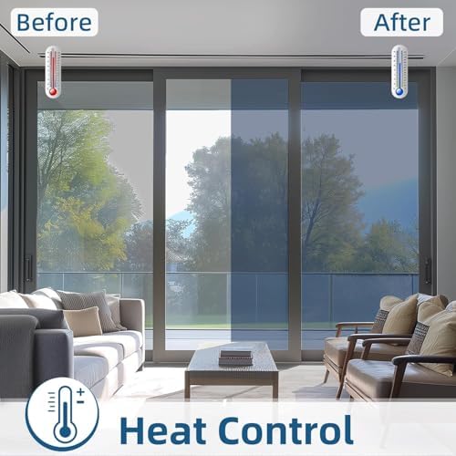 DUOFIRE One Way Privacy Window Film, Reflective Window Film, 11.8" x 78.7" - Image 2