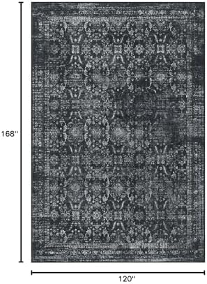 Rugxara Black 10x14 Area Rugs for Living Room Bedroom Large Washable Rug - Image 2