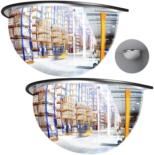 Kanayu 2 Pcs 18" Half Dome Safety Corner Mirror Blindspot for Wall by Kanayu