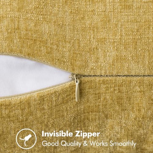 MIULEE Decorative Couch Throw Pillow Covers 20x20 Inch Mustard Yellow - Image 3