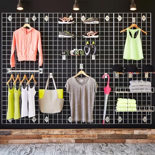 Heavy Duty Gridwall Panels Commercial Grade Grid Panel for Retail Display Wall 2' Width x 5' Height, Black (Pack of 3) - Image 2