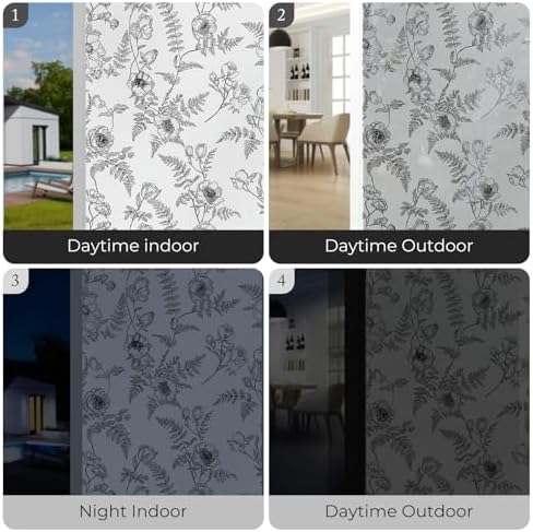 ADD.HERES Window Privacy Film, Glass Decorative Static Cling, 17.5" x 78.7" - Image 6