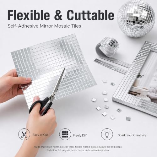 2700Pcs 5mm Self-Adhesive 4D Mirror Glass Tiles - Image 6