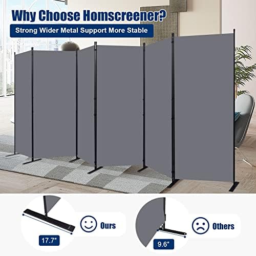 Room Divider 6 Panel-204''Wide,6FT Room Dividers and Folding Privacy Screen - Image 2