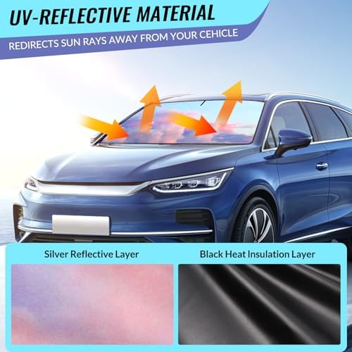 Car Windshield Sun Shade, Foldable Reflective UV Front Sunshade - Image 6