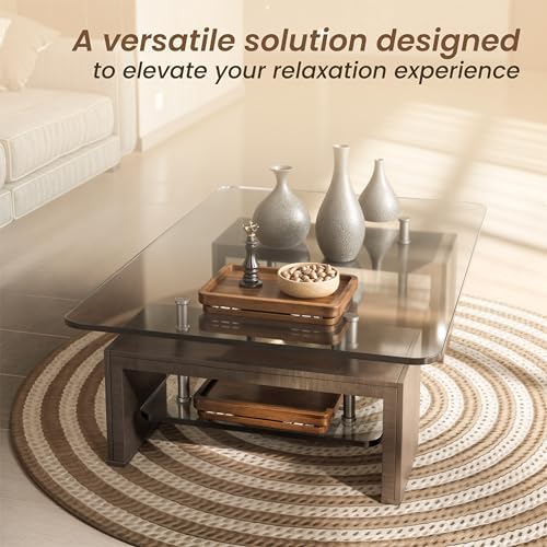 HOLANA 13.75" Acacia Sofa Arm Tray Table, Double Hinge, Natural Wood Color - Image 5