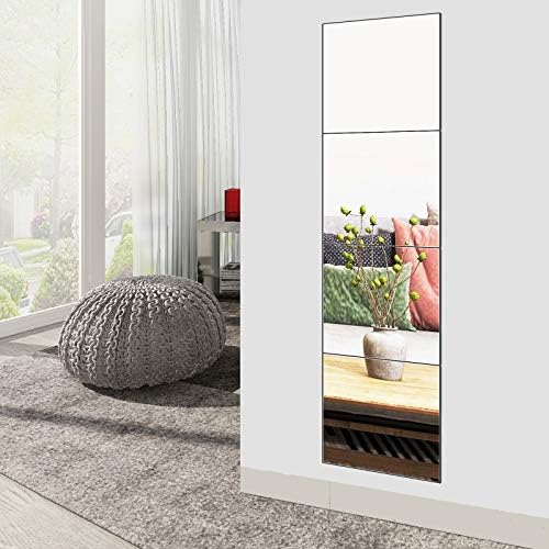 Glass Full Length Wall Mirror Tiles, 12" x 12" x 4PCS Home Gym Mirror - Image 2