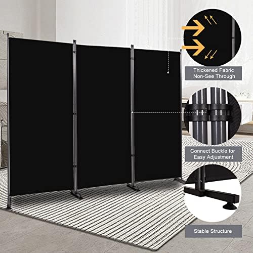 Room Divider 3 Panel-102''Wide Folding Privacy Screen, Large Partition Wall - Image 3