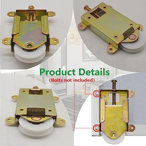 Sliding Mirror Closet Door Rollers Replacement Hardware Fits Contractors Part #W8020C or Hard 1775 Wardrobe Doors Wheels, 1-1/2" Durable POM Concaved Ball Bearing Wheel, 2 Pack - Image 6