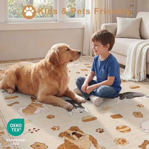 DUKINO 2x4 Rug Runner, Washable Dog Bathroom Rug Soft Non Slip Beige Yellow - Image 4