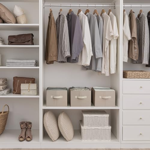 StorageWorks Closet Storage Bins, Light Brown, Large, 3-Pack - Image 2