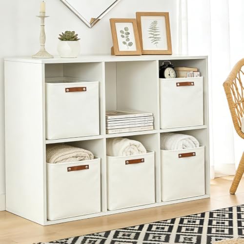 Bagnizer 13x13 Cube Storage Bins, Collapsible Fabric Storage Box, 4 Pack Closet Baskets with Handles for Organizing, Shelf, Toys, Clothes, Home, Office, Nursery (White) - Image 4