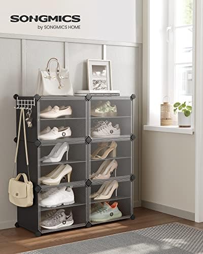 SONGMICS Shoe Rack, 6-Tier with Doors, 24-Pair Storage Cabinet - Image 2