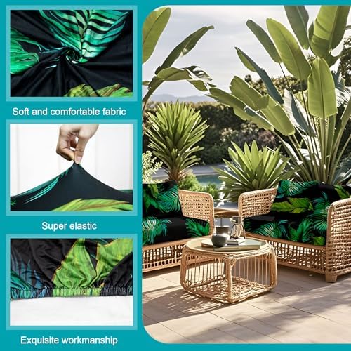 14 Pcs Outdoor Cushion Covers, Patio Sofa Cushion Covers Replacement - Image 4