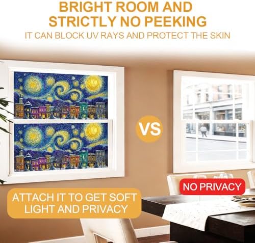 Cmialusie Starry Town Window Film 17.3 x 39.3 Inch Cling - Image 4