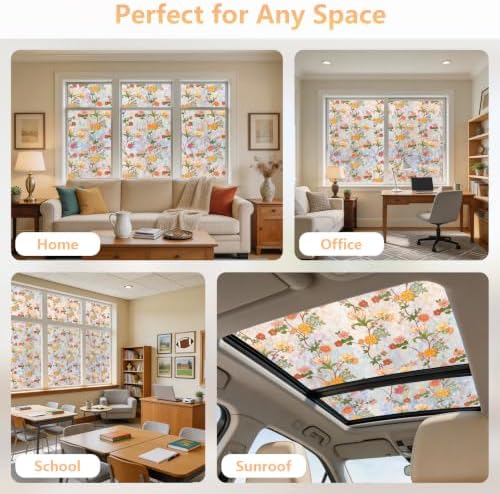 Kromapolis Window Privacy Film Stained Glass Window Clings, 29.5″ x 157.4″ - Image 5