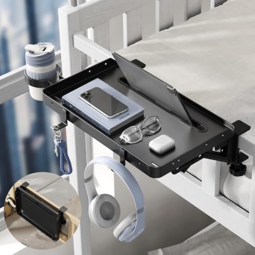 Foldable Bedside Shelf for Dorm Room Bunk Bed, Clip On Bed Tray by Unknown