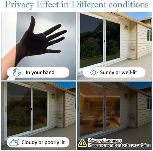 FuFin One Way Window Privacy Film Sun Heat Blocking, 10% VLT, 35.4"×196.9" - Image 4