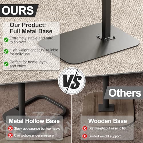 Side Table Sofa Tray for Couch Heavy Metal Base Swivel/Adjustable Height - Image 5