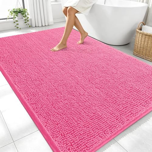 OLANLY Large Bathroom Rugs 70x46, Extra Soft Absorbent Chenille Bath Rugs by OLANLY