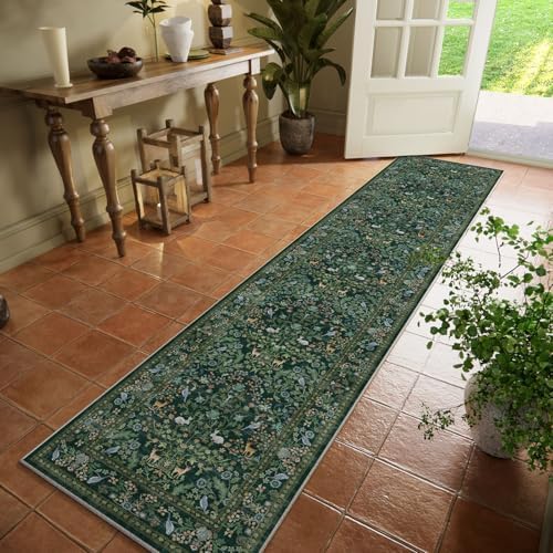 Washable Runners for Hallways Kitchen Rugs: 2'x10' Runner Rug Stain Resistant Non Slip Low Pile Soft Indoor Carpet Runner Rug for Kitchen Hallways Bedroom Entryway Laundry Room Farmhouse - Image 2