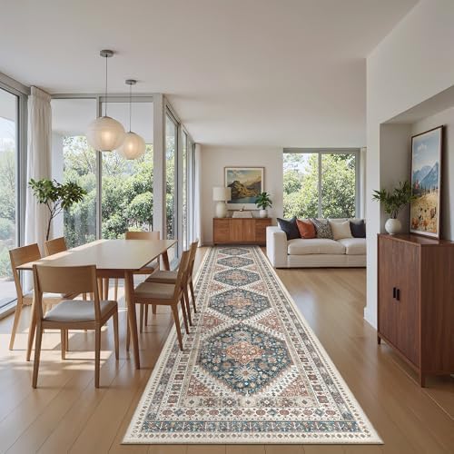 Madane Hallway Runner Rug 2'6''x14' Kitchen Runners Vintage, Navy Blue - Image 5