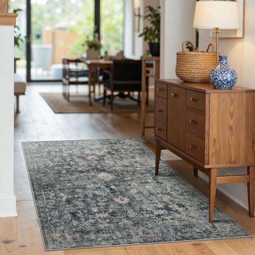 Rugxara Blue 3x5 Rug for Entryway Bedroom Washable Area Rugs Carpet - Image 3