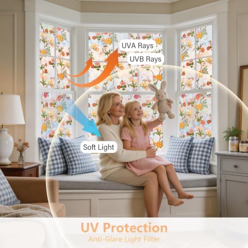 Kromapolis Window Privacy Film Stained Glass Window Clings, 17.5″ x 78.7″ - Image 2