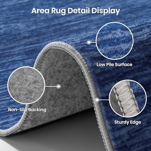 Valenrug 9x12 Area Rug Non Slip, Large Washable Rugs for Living Room Navy - Image 6