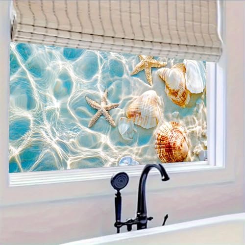HOMETITUTE Beach Ocean Shell Starfish Window Cling 39.3x17.7 Inch PVC - Image 5