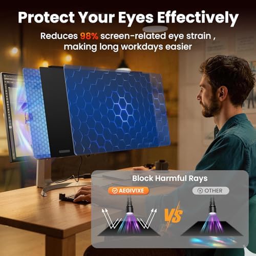 Magnetic 27 inch Privacy Screen for Monitor Frameless/Thin Bezel Computer 16:9 Aspect Ratio, Hanging Anti Blue Light Shield Eye Protection, 27in Removable Anti-Impact Privacy Protector Film - Image 5