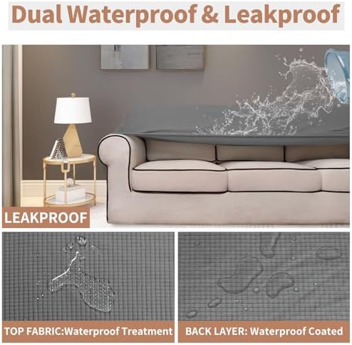 Easy-Going 100% Waterproof Chair Couch Cover, Stretch Jacquard Sofa Cover - Image 3