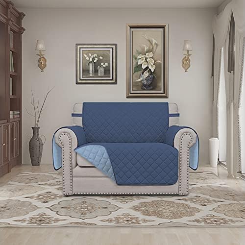Easy-Going Oversized Chair Sofa Slipcover Reversible Sofa Cover Water Resistant Couch Cover Furniture Protector Cover with Elastic Straps for Pets Dog (Oversized Chair, Dark Blue/Light Blue) - Image 2