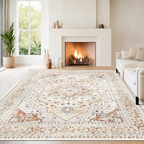 Orange Red 8x10 Washable Area Rugs for Living Room,Bedroom,Dining Room by Srugn