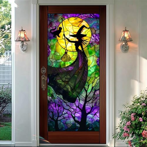 HOMETITUTE Gothic Witch Cat Moon Privacy Window Film Cling 17.7x39.3 PVC - Image 6