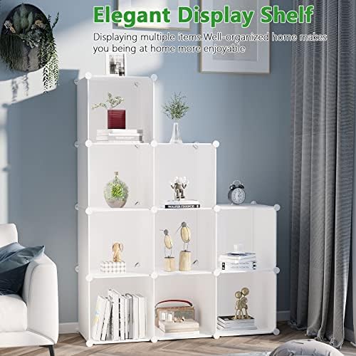 C&AHOME Cube Storage Organizer, 9-Cube Bookcase, Closet Cabinet Milky - Image 3