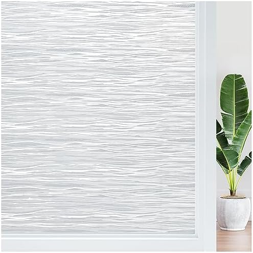 Haton Window Privacy Film, Frosted Glass Non-Adhesive Film, 23.6" x 157.4" by HatonHomeDecor