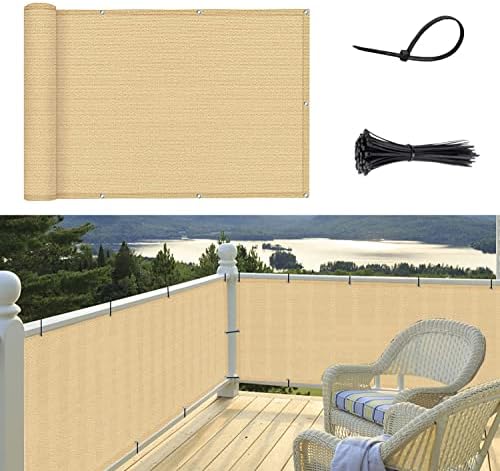 SUNNY GUARD 3' x 10' Balcony Privacy Screen, HDPE Patio Railing Cover Fence - Image 2
