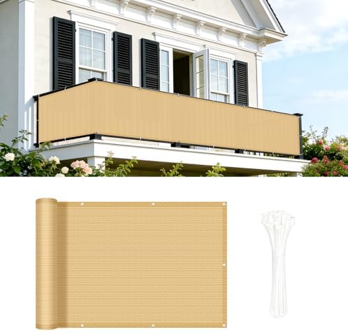 COOLBOYS 3'x10' Sand Balcony Privacy Screen Fence Cover for Outdoor by Havecooltimewithyourboys