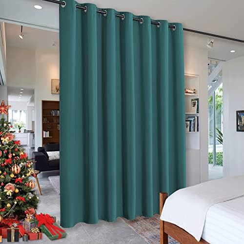 RYB HOME Room Divider Curtains for Closet Blackout Sound Reducing Privacy Drapes for Large Window Decor Wide Visual Barrier Shared Bedroom Loft Dorm, W 150 x L 108 inches, Teal, 1 Panel by RYBHOME