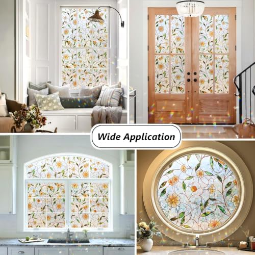Window Privacy Film Stained Glass 29.5" x 78.7" Static Cling - Image 5