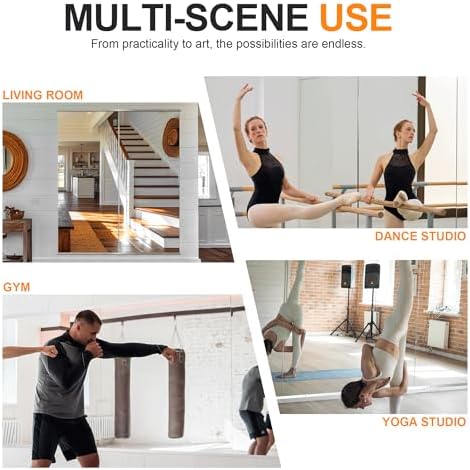 Delma Home Gym Mirror, 60''x25''x2PCS Silver - Image 6