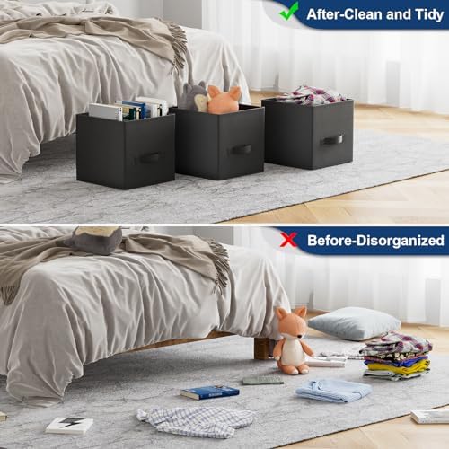 Mavivegue 9 Cube Storage Organizer, Closet Organizers and Storage, Cube Storage Shelf, Easy to Assemble with Storage Drawers, DIY Closet Cube Organizer for Living Room, Bedroom, Dorm Room-Black - Image 5